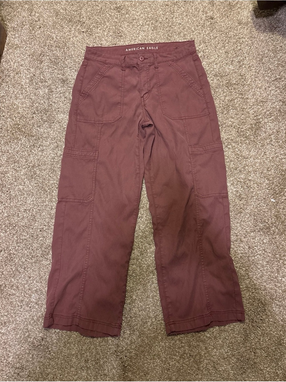 American Eagle Mauve Stovepipe Cargo Jeans Size 2 Regular